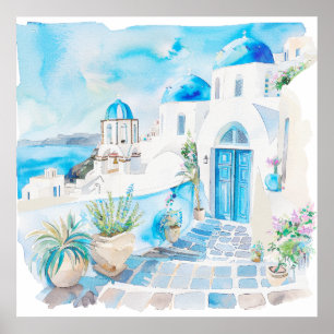 Watercolor Mediterranean  Poster
