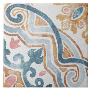 Watercolor Mediterranean Tile 
