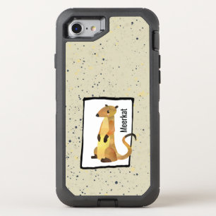Watercolor Meerkat on a Beige Background OtterBox Defender iPhone SE/8/7 Case