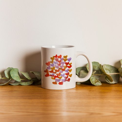 Watercolor melting hearts _ retro coffee mug
