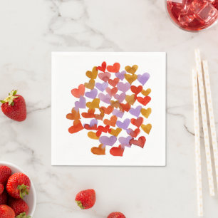 Watercolor melting hearts - retro napkins