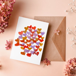 Watercolor melting hearts Valentine's Day Card