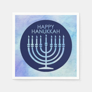 Watercolor menorah  Hanukkah   Napkins