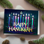 Watercolor Menorah Happy Hanukkah Holiday Card<br><div class="desc">Holiday themed items designed by Umua. Printed and shipped by Zazzle or their affiliates.</div>