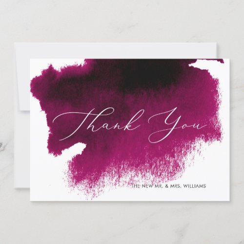 Watercolor Merlot Red Wine Luxury Thank You Cards