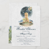 Watercolor Mermaid and Full Moon Bridal Shower Invitation (Front/Back)