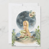Watercolor Mermaid and Full Moon Bridal Shower Invitation (Back)