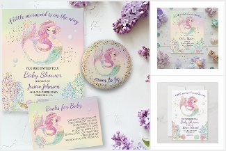 Watercolor Mermaid Baby Shower 