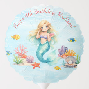 Watercolor Mermaid Birthday Balloon