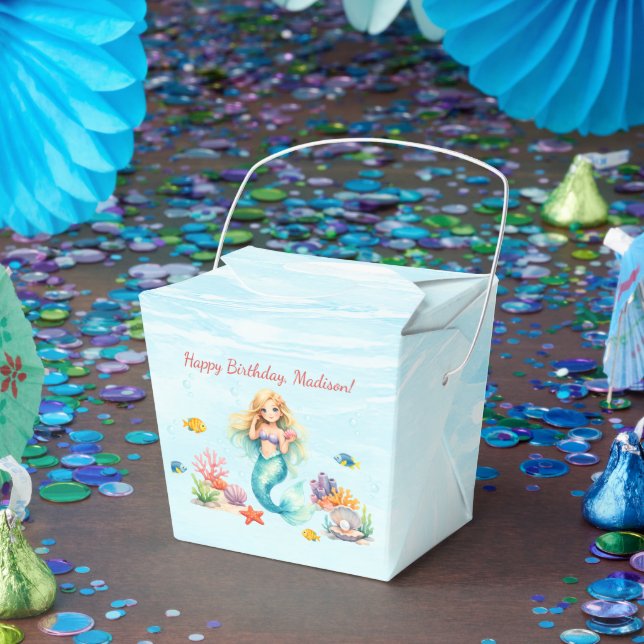 Watercolor Mermaid Birthday Favor Boxes (Party)