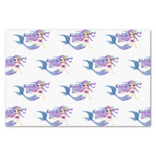 Watercolor Mermaid Birthday Party Tissue Paper