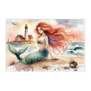 Watercolor Mermaid by Lighthouse Shore Acrylic Print