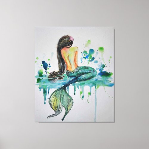 Watercolor _ Mermaid Canvas Print