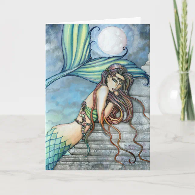 Watercolor Mermaid Card by Molly Harrison | Zazzle