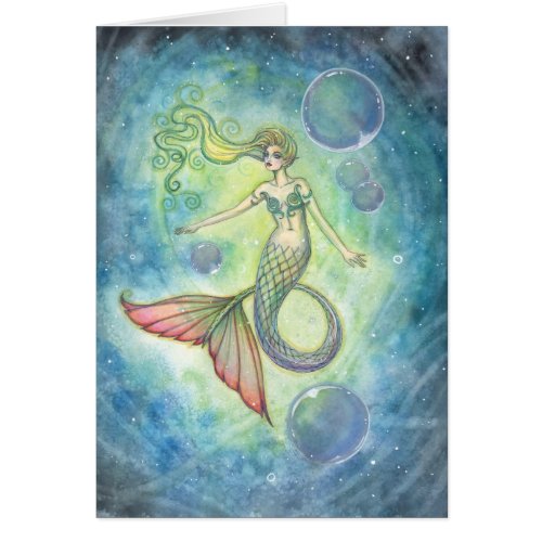 Watercolor Mermaid Card by Molly Harrison