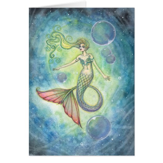 Watercolor Mermaid Card by Molly Harrison (Front)