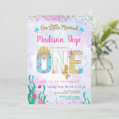 Watercolor Mermaid First Birthday Invitation (Standing Front)