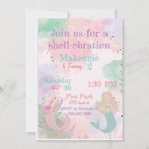 Watercolor Mermaid invitation