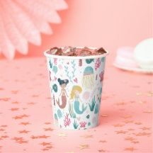 Watercolor Mermaid / Paper cup / girl's party