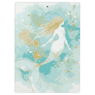 Watercolor Mermaid Personal Clipboard