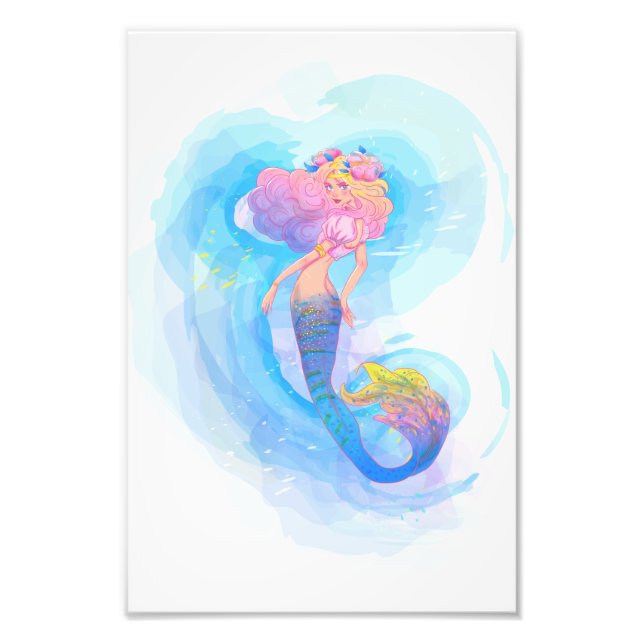 Watercolor Mermaid Poster (Front)