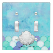 Watercolor Mermaid Scales Custom Bedroom Decor Light Switch Cover