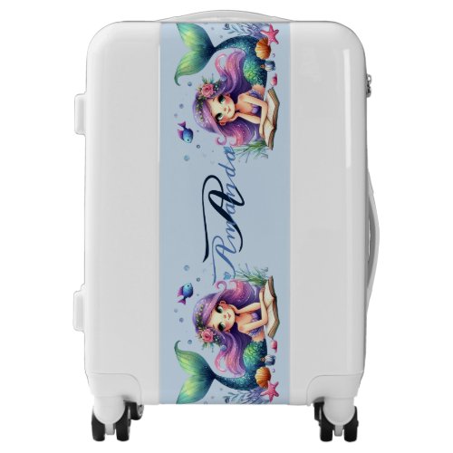 Watercolor Mermaid Sea Life Cute Beautiful Luggage