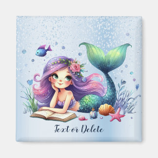 Watercolor Mermaid Sea Life Cute Beautiful Magnet