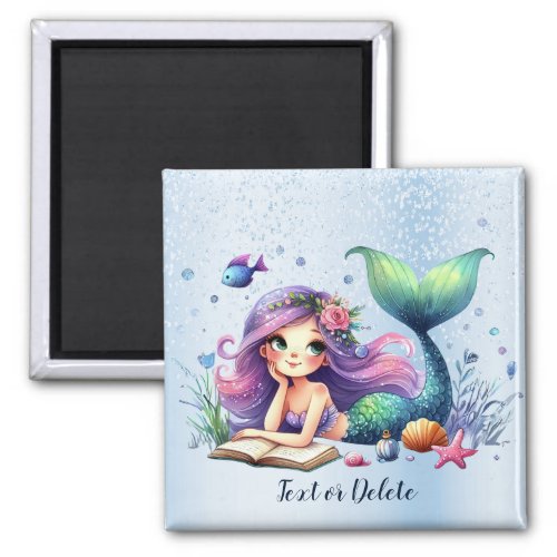 Watercolor Mermaid Sea Life Cute Beautiful Magnet