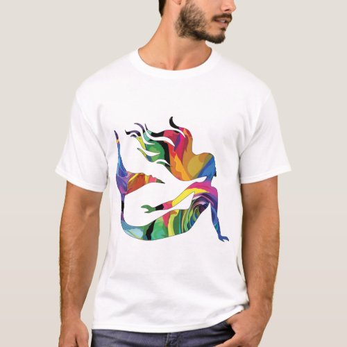 watercolor mermaid    T_Shirt