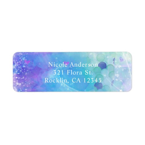 Watercolor Mermaid Tail Birthday Party Invitation Label