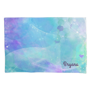 Watercolor Mermaid Tail Fantasy Enchanted Ocean Pillow Case