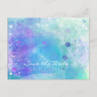 Watercolor Mermaid Tail Party Save the Date Announcement Postcard