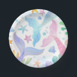 Watercolor Mermaid Tail Under The Sea Party Paper Plates<br><div class="desc">Watercolor Mermaid Tail Under The Sea Party Paper Plates. Can be used for Birthday or Baby Shower Parties.</div>