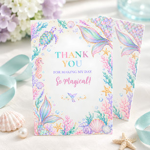 Watercolor Mermaid Thank You Card