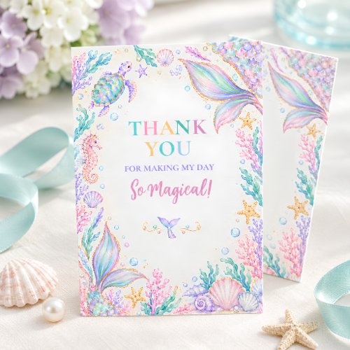 Watercolor Mermaid Thank You Card
