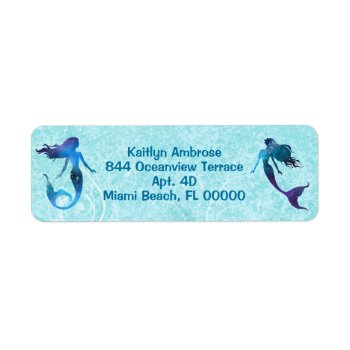 Watercolor Mermaid Under The Sea Label by starstreamdesign at Zazzle