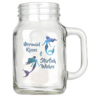 Watercolor Mermaid Under the Sea Mason Jar