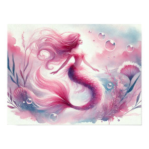 Watercolor Mermaid Wall Art