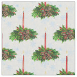 Watercolor Merry Christmas Candle Fabric