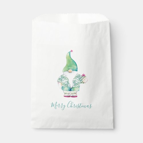 Watercolor Merry Christmas Candy Favor Bag