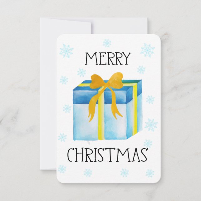 Watercolor Merry Christmas Card (Front)