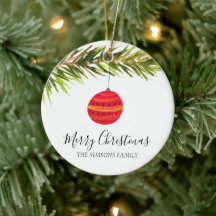 Watercolor Merry Christmas Tree Merry and bright