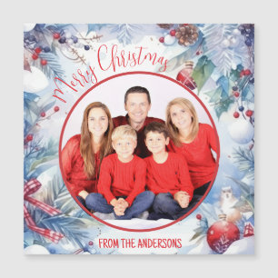 Watercolor Merry Christmas Winter Border Photo