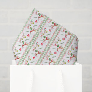 Watercolor Merry Mahjong Christmas Cocktail Party Tissue Paper