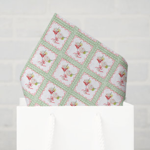 Watercolor Merry Mahjong Christmas Cocktail Party Tissue Paper