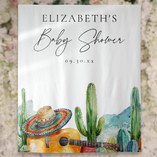 Watercolor Mexican Fiesta Baby Shower Backdrop