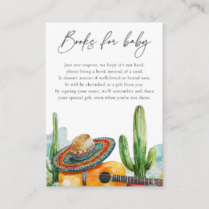 Watercolor Mexican Fiesta Books For Baby Shower Enclosure Card