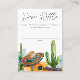 Watercolor Mexican Fiesta Diaper Raffle  Enclosure Card