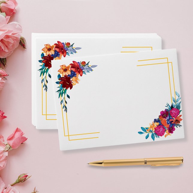 Watercolor Mexican Fiesta Floral Wedding Envelope (Creator Uploaded)